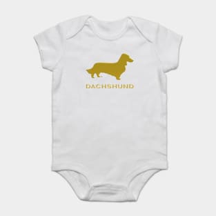 Longhaired Dachshund silhouette golden color Baby Bodysuit